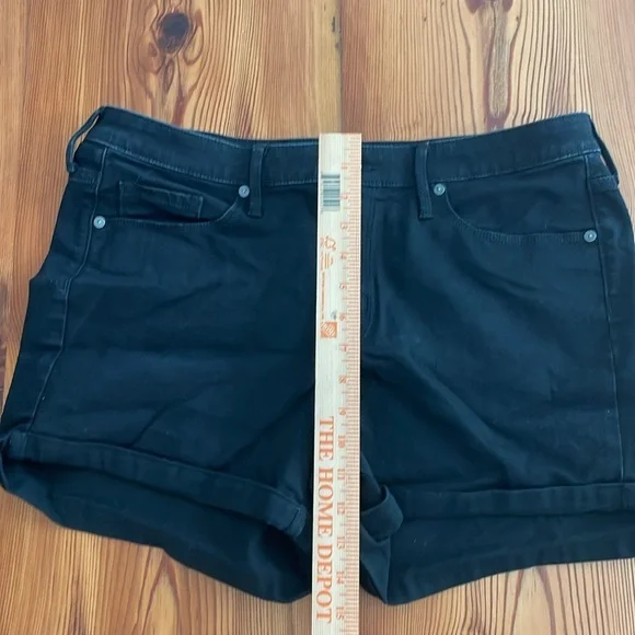 🖤 Massimo High Rise Midi Denim Shorts - Black - Sz 14 - Picture 4 of 5